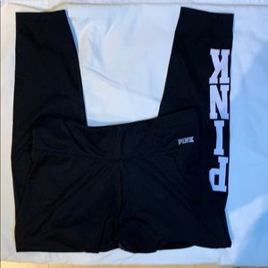 Pink Women’s Leggings. Black. Full Length. Med